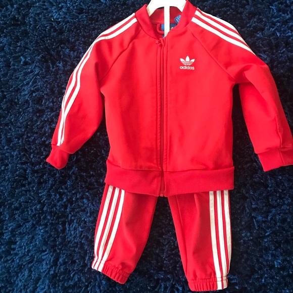 kids red adidas tracksuit